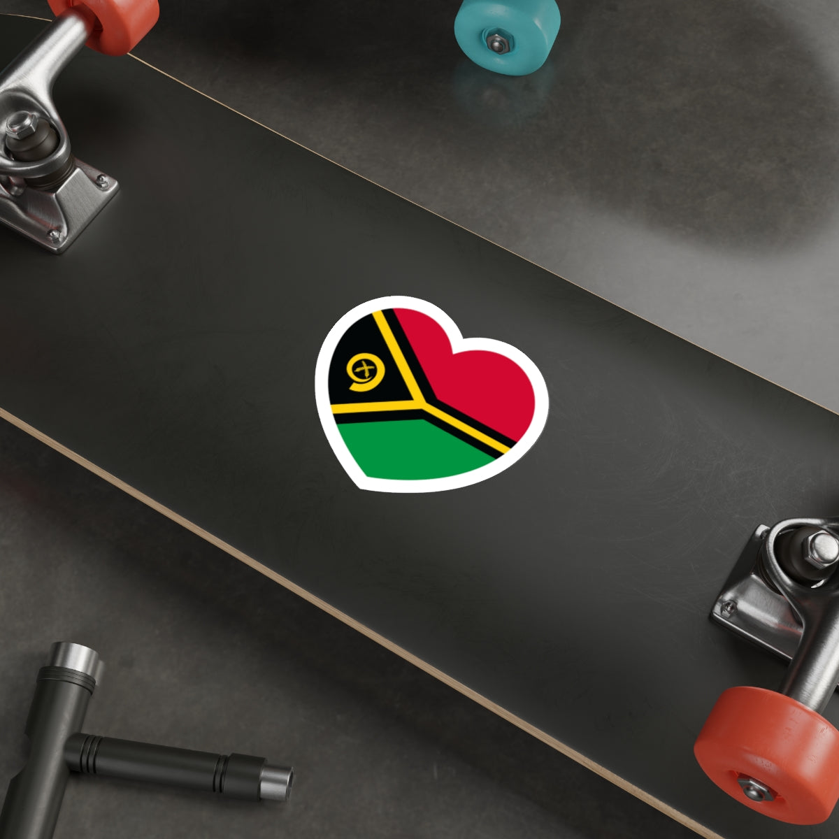 Heart Flag of Vanuatu - STICKER Vinyl Die-Cut Decal-The Sticker Space