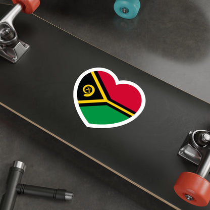 Heart Flag of Vanuatu - STICKER Vinyl Die-Cut Decal-The Sticker Space