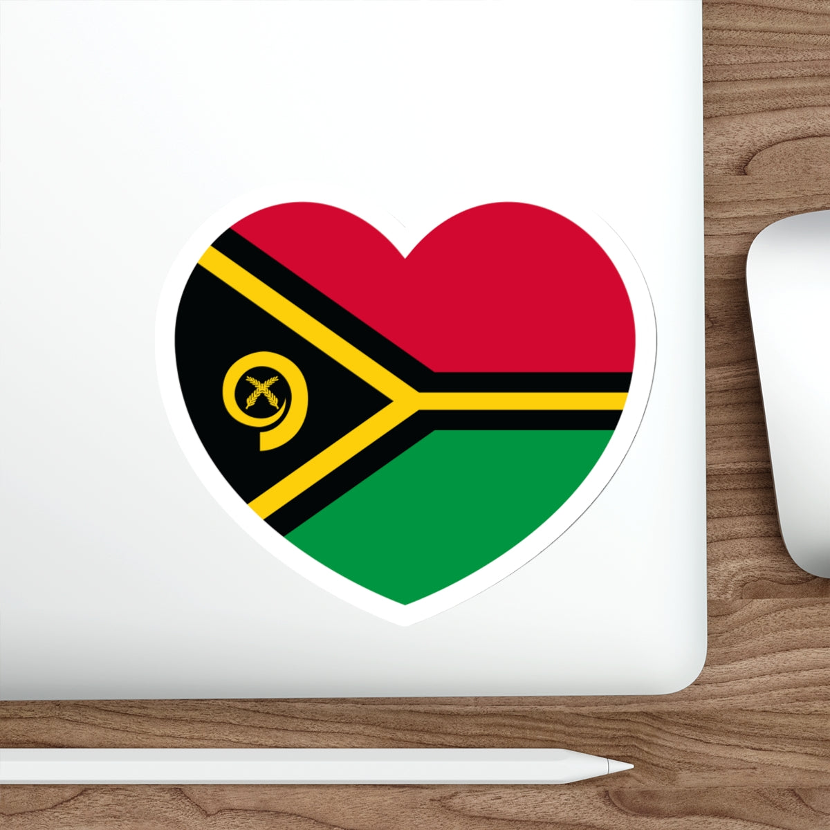 Heart Flag of Vanuatu - STICKER Vinyl Die-Cut Decal-The Sticker Space