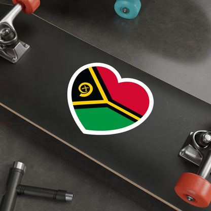 Heart Flag of Vanuatu - STICKER Vinyl Die-Cut Decal-The Sticker Space