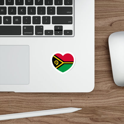 Heart Flag of Vanuatu - STICKER Vinyl Die-Cut Decal-The Sticker Space