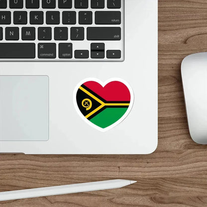 Heart Flag of Vanuatu - STICKER Vinyl Die-Cut Decal - The Sticker Space