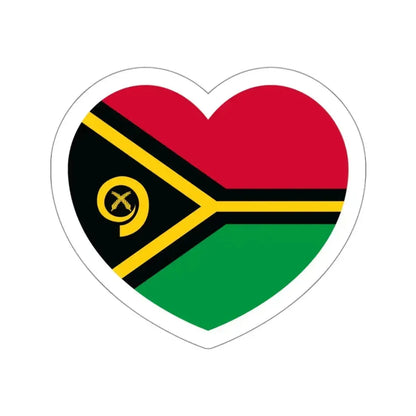 Heart Flag of Vanuatu - STICKER Vinyl Die-Cut Decal White Die-Cut 3 Inch - The Sticker Space