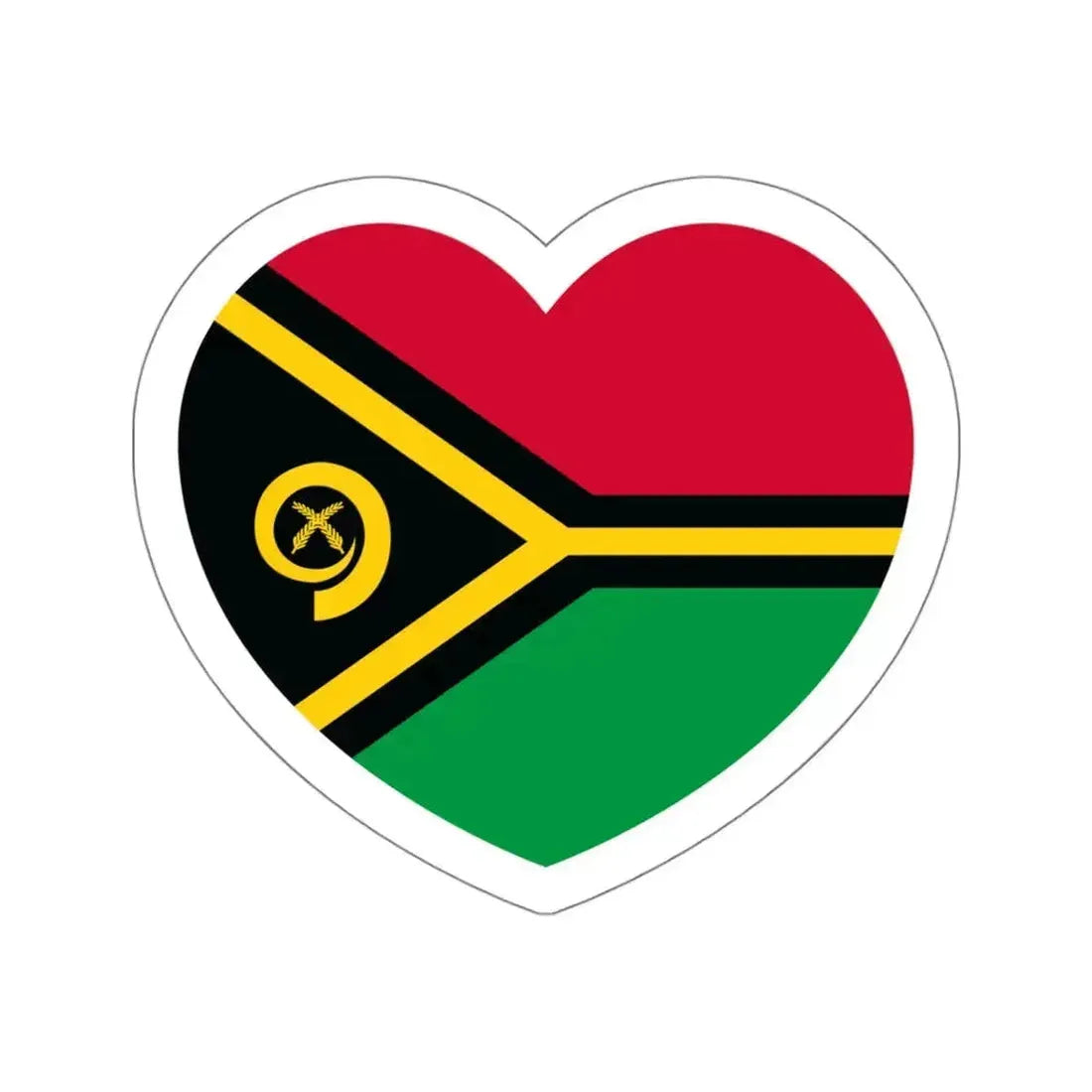 Heart Flag of Vanuatu - STICKER Vinyl Die-Cut Decal White Die-Cut 5 Inch - The Sticker Space