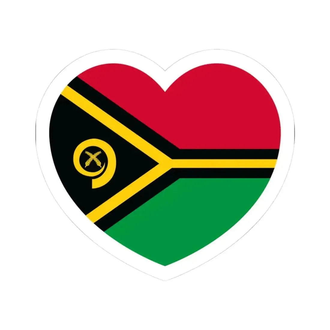 Heart Flag of Vanuatu - STICKER Vinyl Kiss-Cut Decal 3 Inch White - The Sticker Space