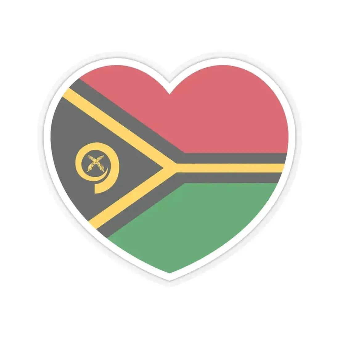 Heart Flag of Vanuatu - STICKER Vinyl Kiss-Cut Decal 6 Inch Transparent - The Sticker Space