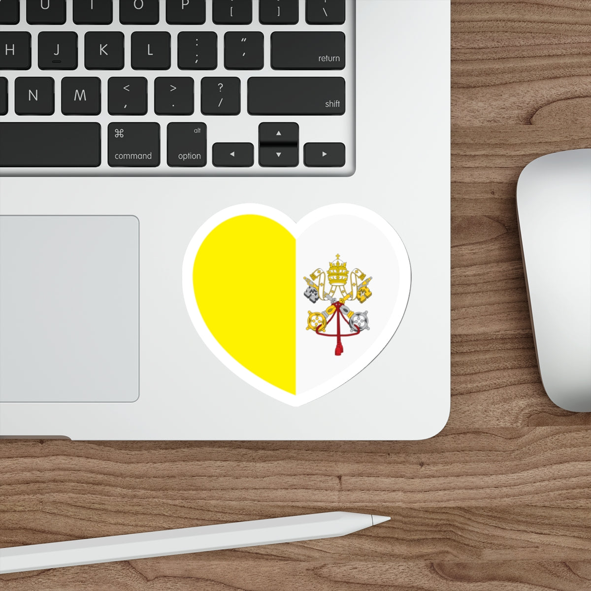 Heart Flag of Vatican City - STICKER Vinyl Die-Cut Decal-The Sticker Space