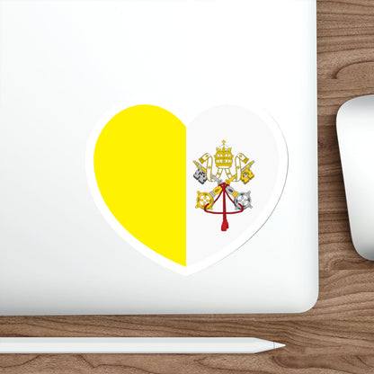 Heart Flag of Vatican City - STICKER Vinyl Die-Cut Decal-The Sticker Space