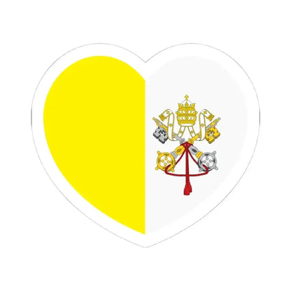 Heart Flag of Vatican City - STICKER Vinyl Kiss-Cut Decal 4 Inch White - The Sticker Space
