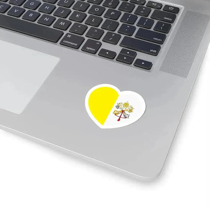 Heart Flag of Vatican City - STICKER Vinyl Kiss-Cut Decal - The Sticker Space