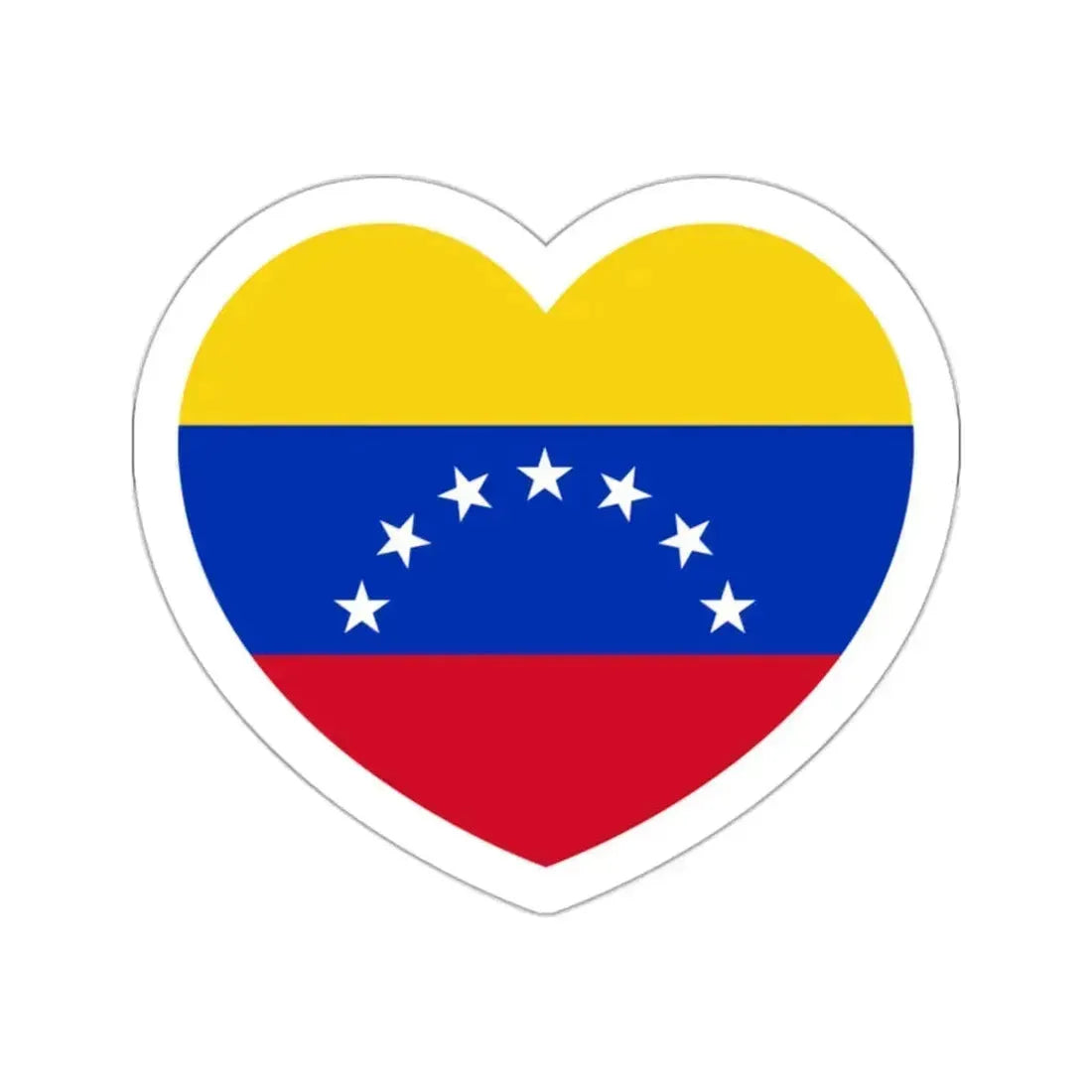 Heart Flag of Venezuela 1930-2006 - STICKER Vinyl Die-Cut Decal White Die-Cut 2 Inch - The Sticker Space