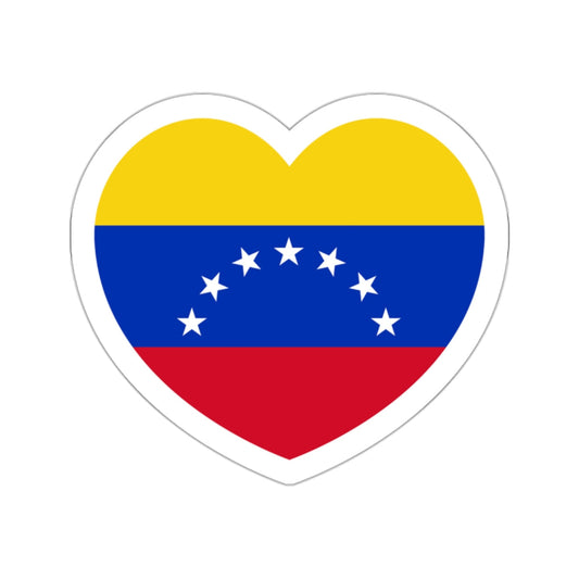 Heart Flag of Venezuela 1930-2006 - STICKER Vinyl Die-Cut Decal-White-The Sticker Space