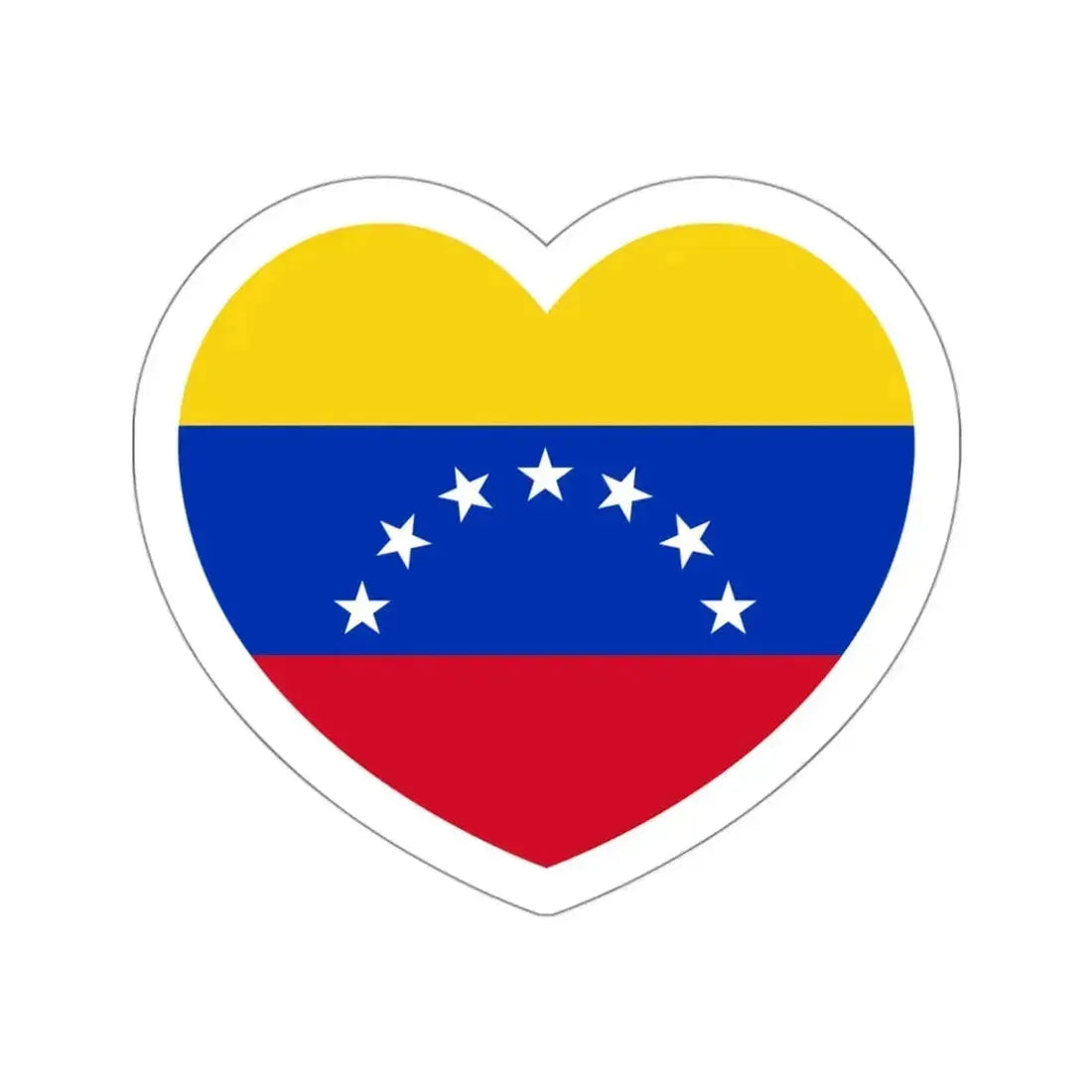Heart Flag of Venezuela 1930-2006 - STICKER Vinyl Die-Cut Decal White Die-Cut 3 Inch - The Sticker Space