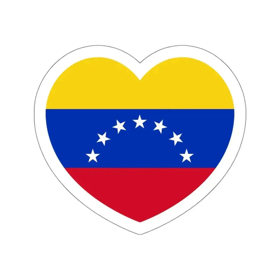 Heart Flag of Venezuela 1930-2006 - STICKER Vinyl Die-Cut Decal White Die-Cut 5 Inch - The Sticker Space