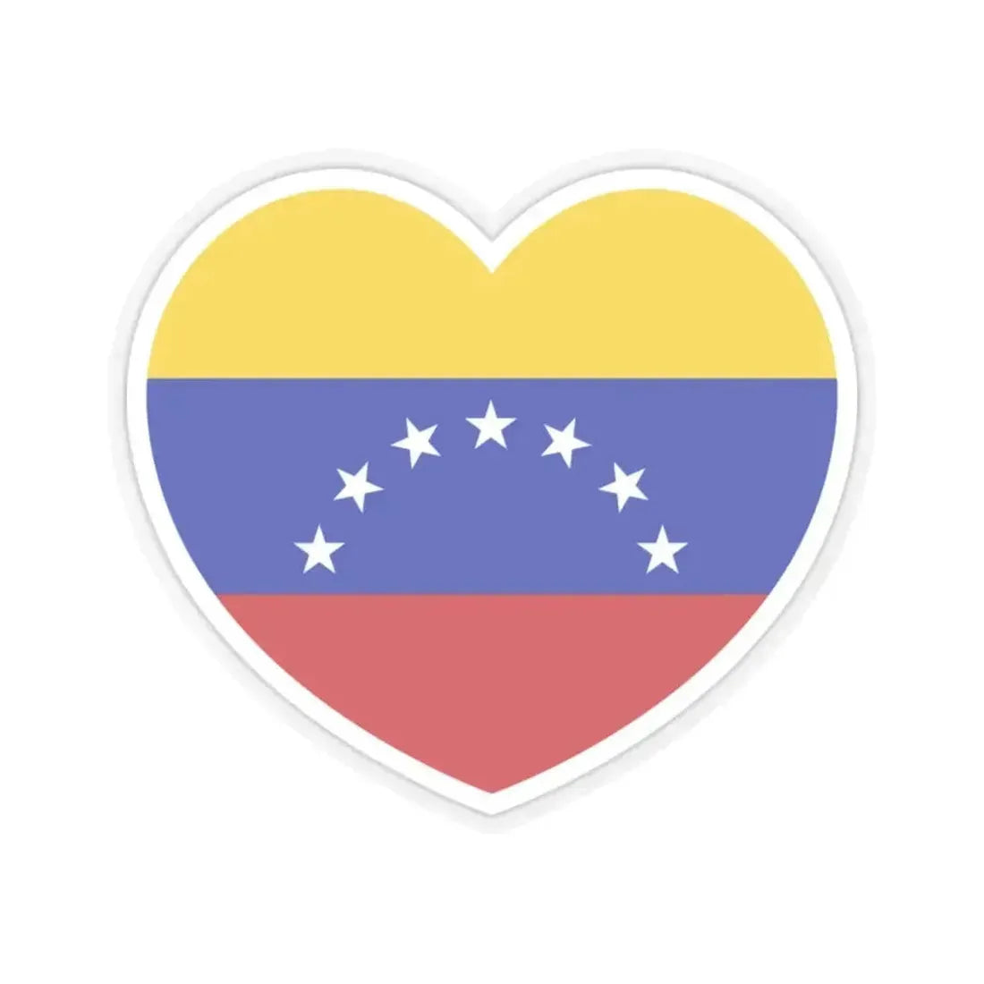Heart Flag of Venezuela 1930-2006 - STICKER Vinyl Kiss-Cut Decal 2 Inch Transparent - The Sticker Space