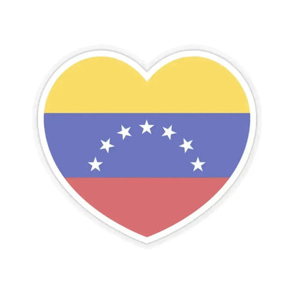 Heart Flag of Venezuela 1930-2006 - STICKER Vinyl Kiss-Cut Decal 2 Inch Transparent - The Sticker Space