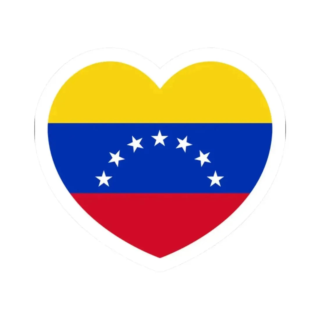 Heart Flag of Venezuela 1930-2006 - STICKER Vinyl Kiss-Cut Decal 2 Inch White - The Sticker Space