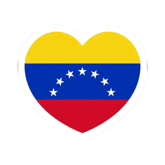 Heart Flag of Venezuela 1930-2006 - STICKER Vinyl Kiss-Cut Decal 2 Inch White - The Sticker Space