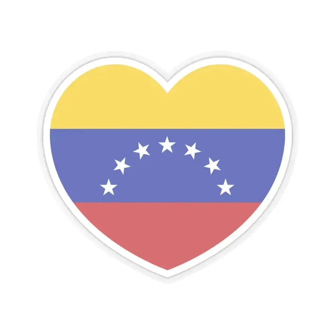 Heart Flag of Venezuela 1930-2006 - STICKER Vinyl Kiss-Cut Decal 3 Inch Transparent - The Sticker Space