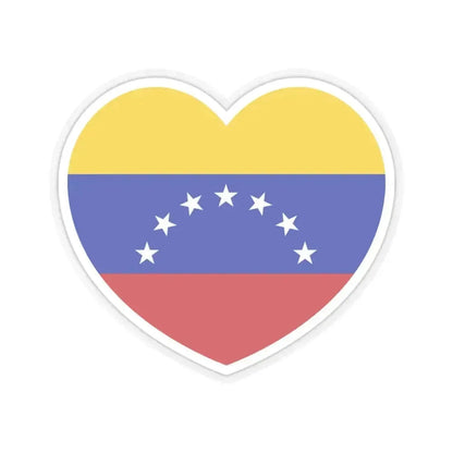Heart Flag of Venezuela 1930-2006 - STICKER Vinyl Kiss-Cut Decal 3 Inch Transparent - The Sticker Space