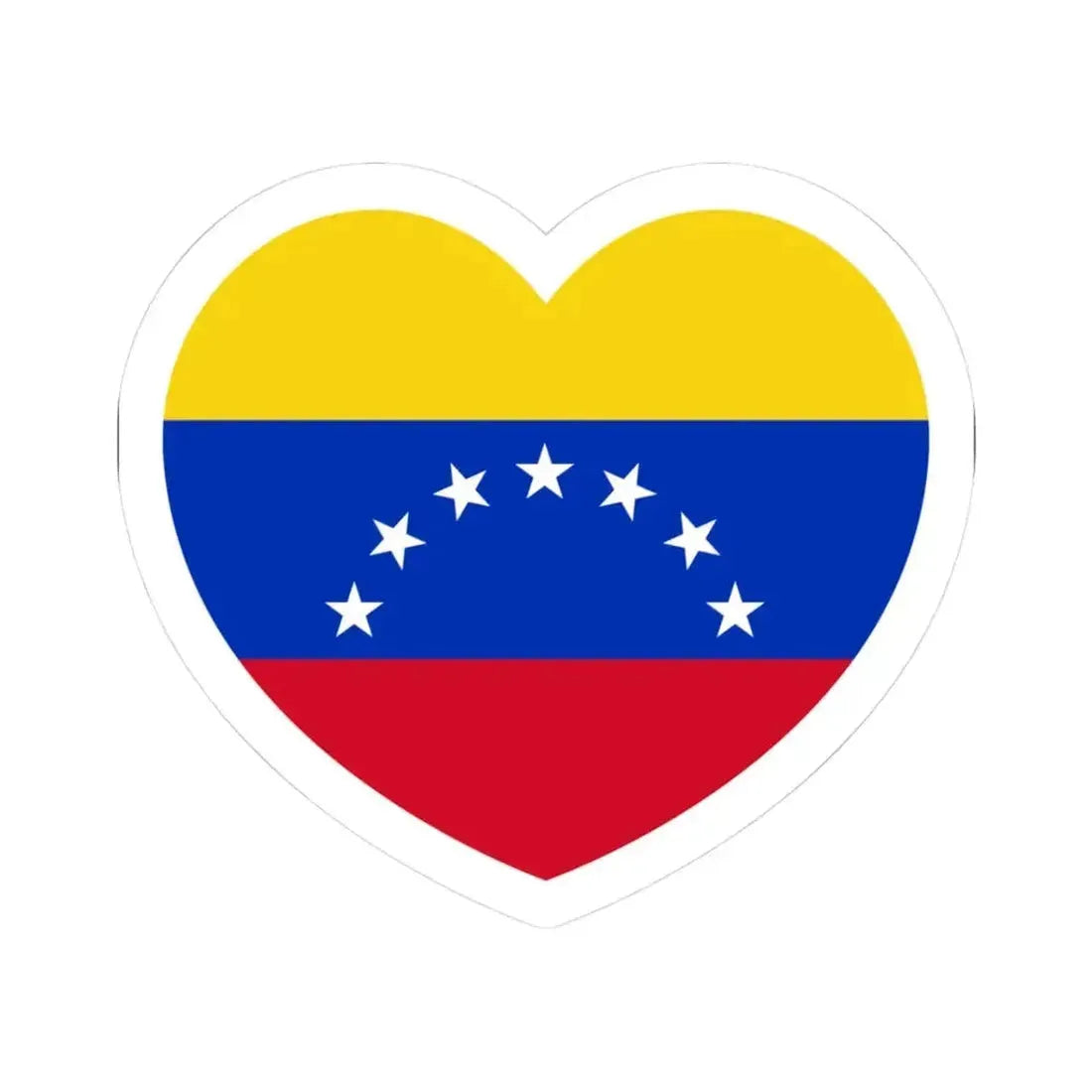 Heart Flag of Venezuela 1930-2006 - STICKER Vinyl Kiss-Cut Decal 3 Inch White - The Sticker Space