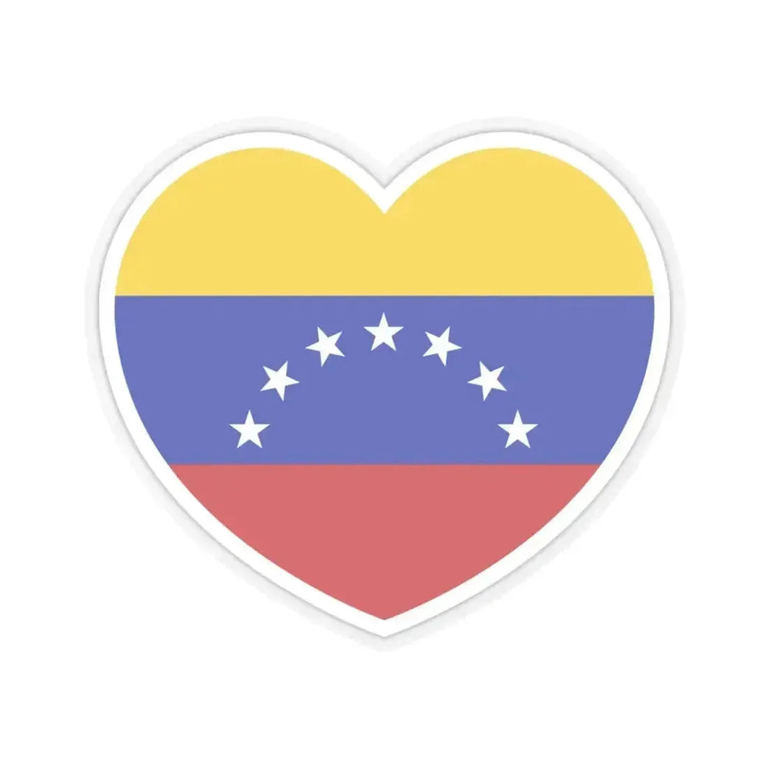 Heart Flag of Venezuela 1930-2006 - STICKER Vinyl Kiss-Cut Decal 4 Inch Transparent - The Sticker Space