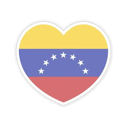 Heart Flag of Venezuela 1930-2006 - STICKER Vinyl Kiss-Cut Decal 4 Inch Transparent - The Sticker Space