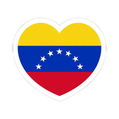 Heart Flag of Venezuela 1930-2006 - STICKER Vinyl Kiss-Cut Decal 4 Inch White - The Sticker Space