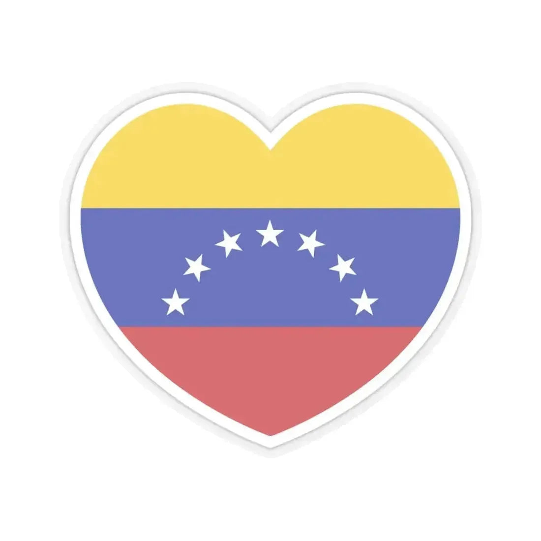 Heart Flag of Venezuela 1930-2006 - STICKER Vinyl Kiss-Cut Decal 6 Inch Transparent - The Sticker Space