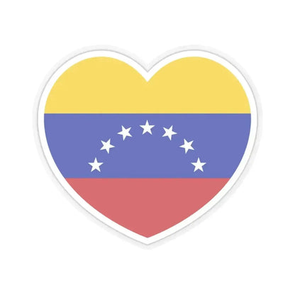 Heart Flag of Venezuela 1930-2006 - STICKER Vinyl Kiss-Cut Decal 6 Inch Transparent - The Sticker Space