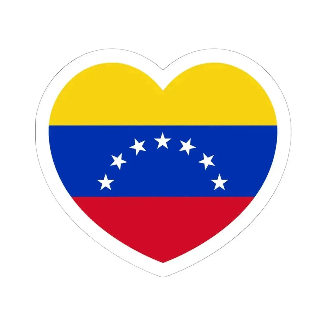 Heart Flag of Venezuela 1930-2006 - STICKER Vinyl Kiss-Cut Decal 6 Inch White - The Sticker Space