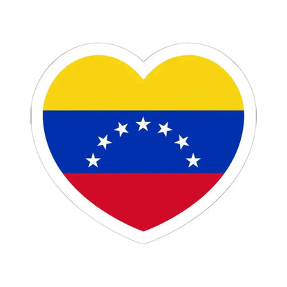 Heart Flag of Venezuela 1930-2006 - STICKER Vinyl Kiss-Cut Decal 6 Inch White - The Sticker Space