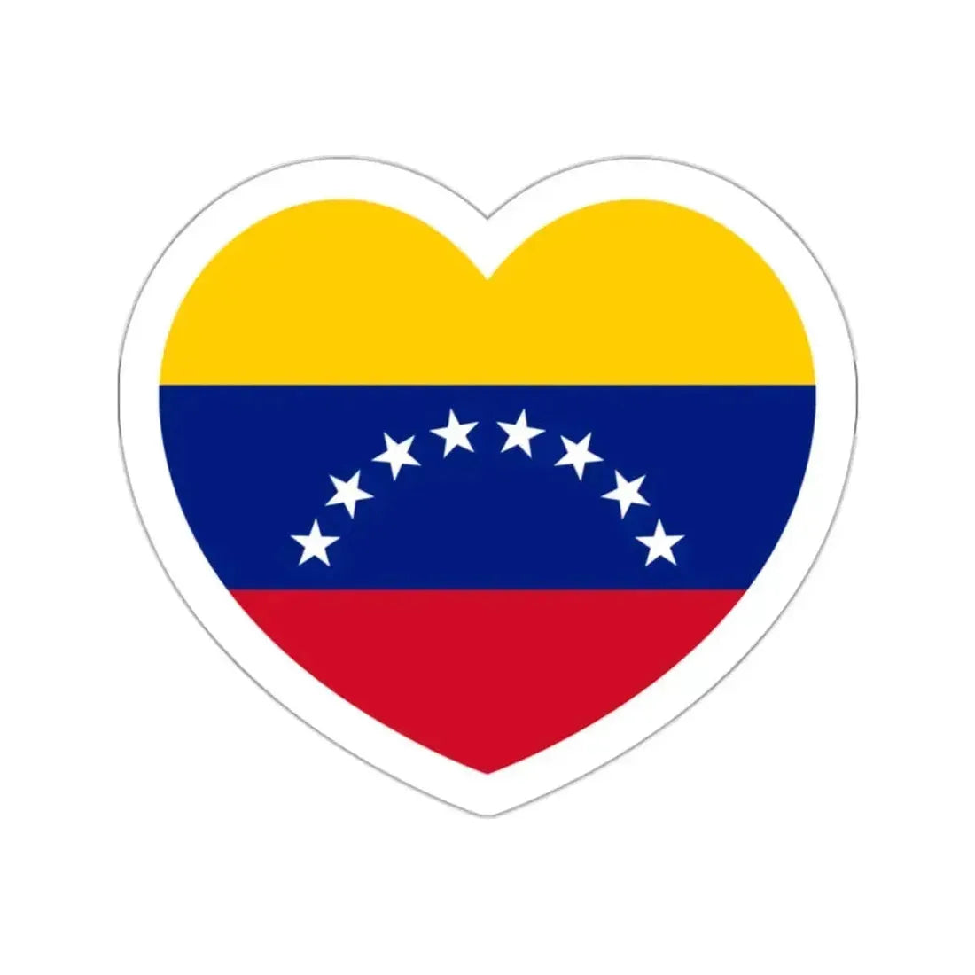 Heart Flag of Venezuela - STICKER Vinyl Die-Cut Decal White Die-Cut 2 Inch - The Sticker Space