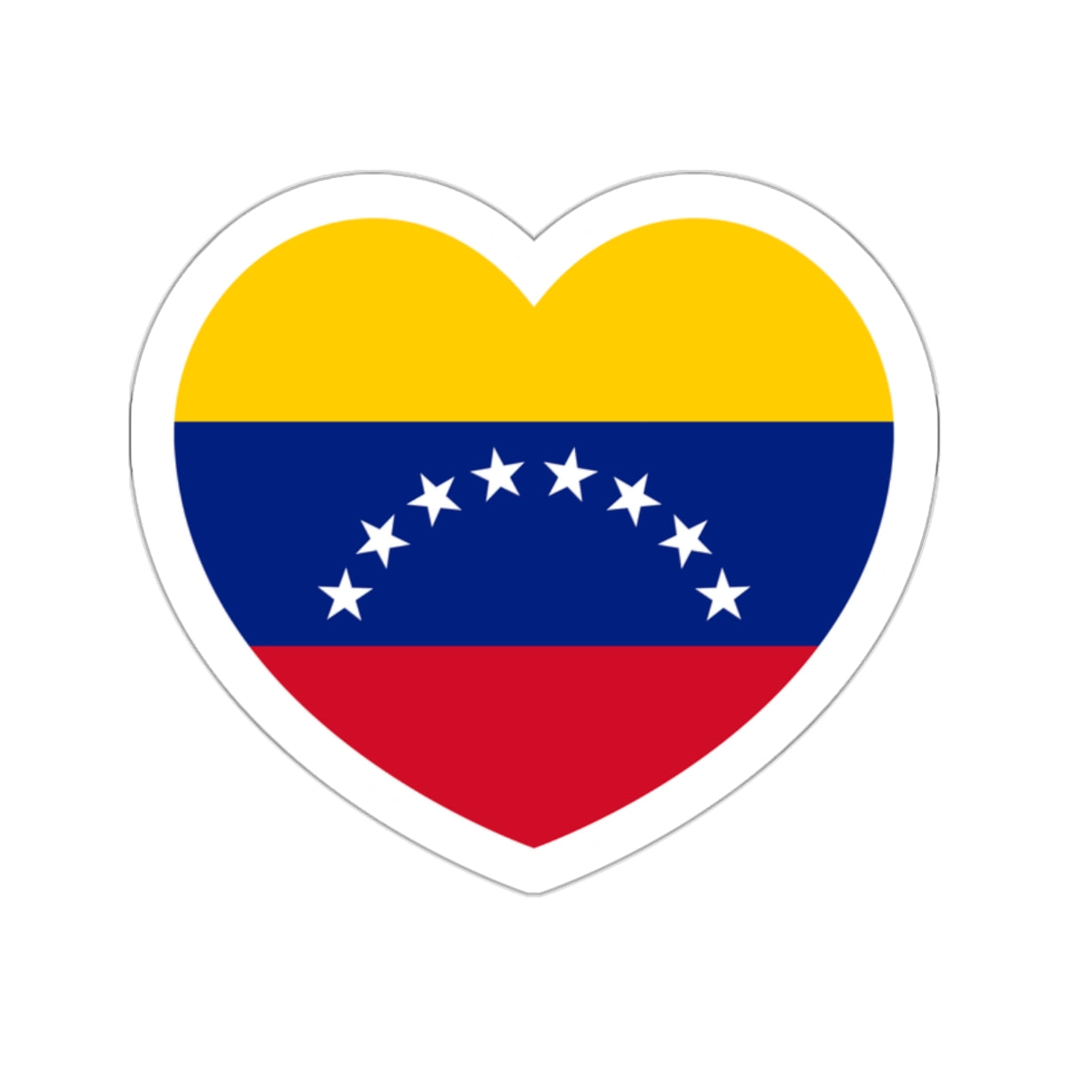 Heart Flag of Venezuela - STICKER Vinyl Die-Cut Decal-White-The Sticker Space