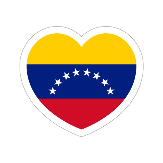 Heart Flag of Venezuela - STICKER Vinyl Die-Cut Decal-White-The Sticker Space