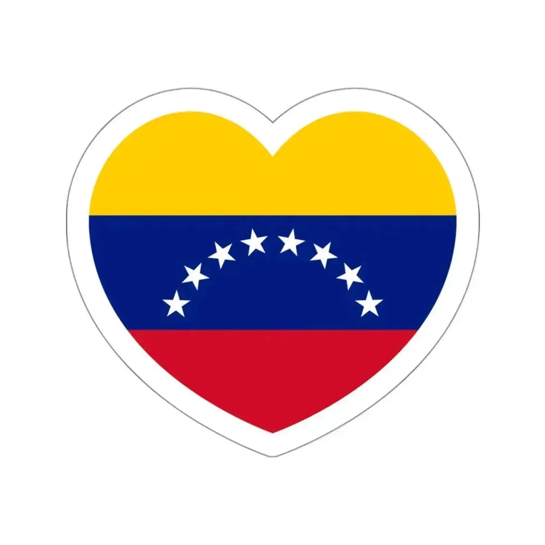 Heart Flag of Venezuela - STICKER Vinyl Die-Cut Decal White Die-Cut 3 Inch - The Sticker Space