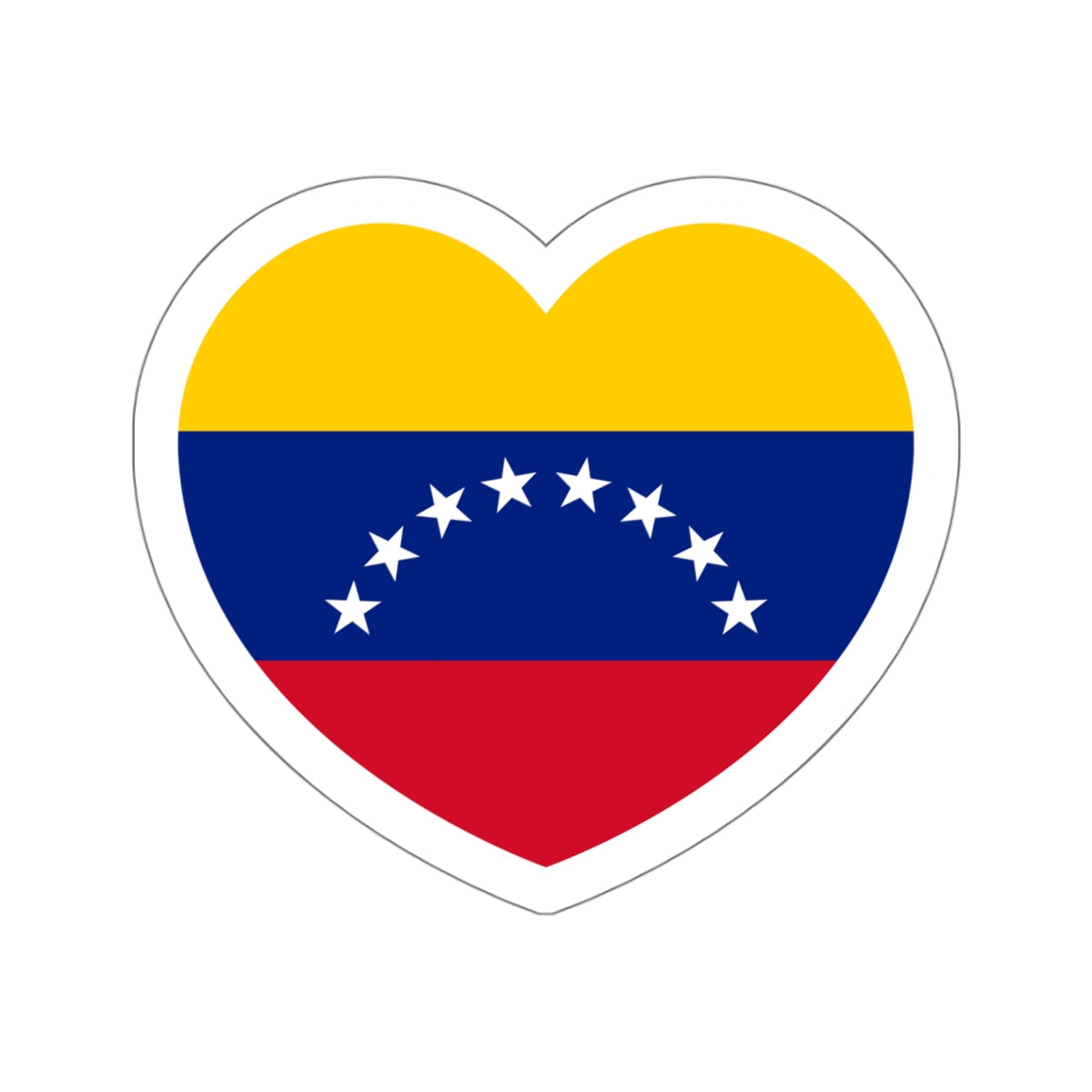 Heart Flag of Venezuela - STICKER Vinyl Die-Cut Decal-White-The Sticker Space