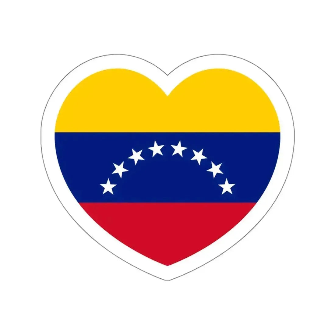 Heart Flag of Venezuela - STICKER Vinyl Die-Cut Decal White Die-Cut 6 Inch - The Sticker Space