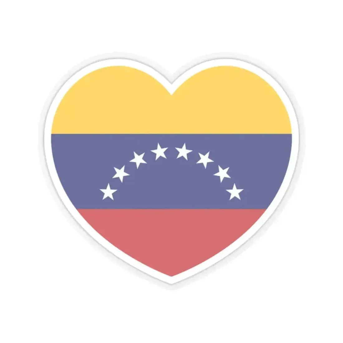 Heart Flag of Venezuela - STICKER Vinyl Kiss-Cut Decal 2 Inch Transparent - The Sticker Space