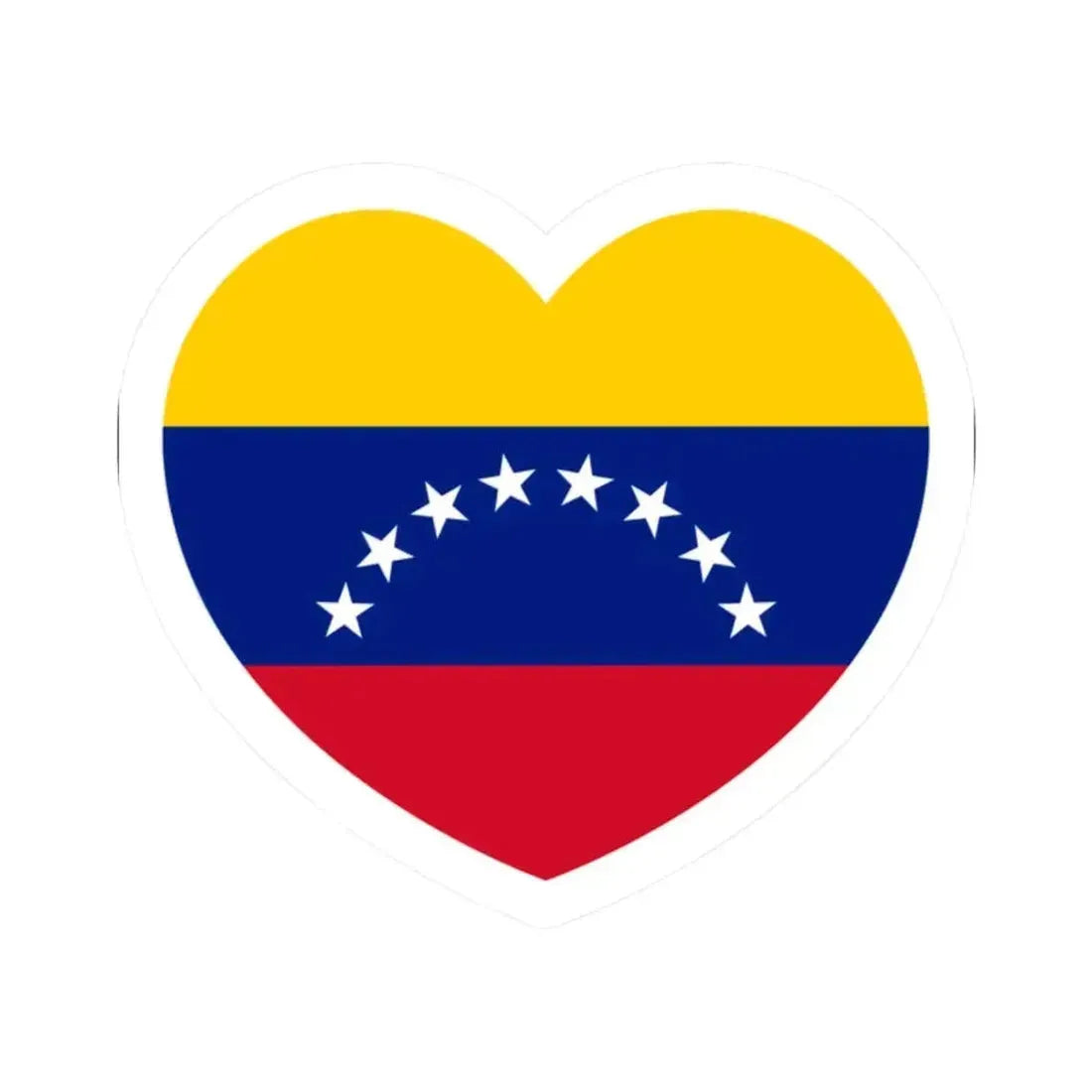 Heart Flag of Venezuela - STICKER Vinyl Kiss-Cut Decal 2 Inch White - The Sticker Space