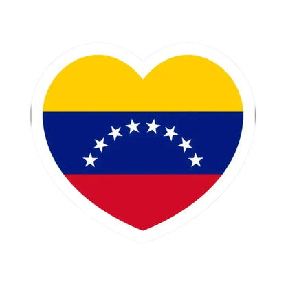 Heart Flag of Venezuela - STICKER Vinyl Kiss-Cut Decal 2 Inch White - The Sticker Space