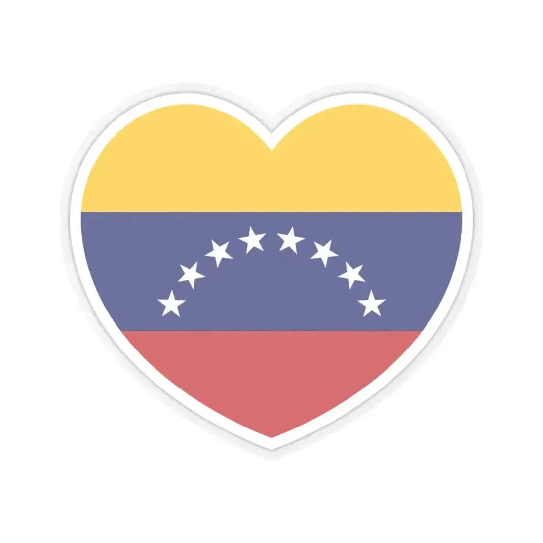 Heart Flag of Venezuela - STICKER Vinyl Kiss-Cut Decal 3 Inch Transparent - The Sticker Space