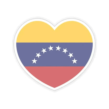 Heart Flag of Venezuela - STICKER Vinyl Kiss-Cut Decal 3 Inch Transparent - The Sticker Space