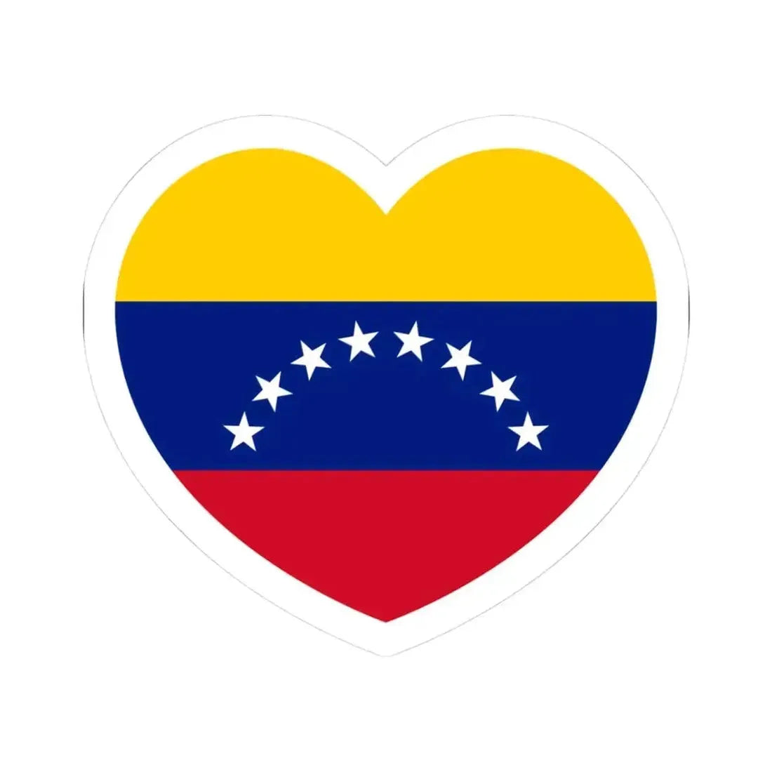 Heart Flag of Venezuela - STICKER Vinyl Kiss-Cut Decal 3 Inch White - The Sticker Space