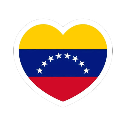 Heart Flag of Venezuela - STICKER Vinyl Kiss-Cut Decal 3 Inch White - The Sticker Space