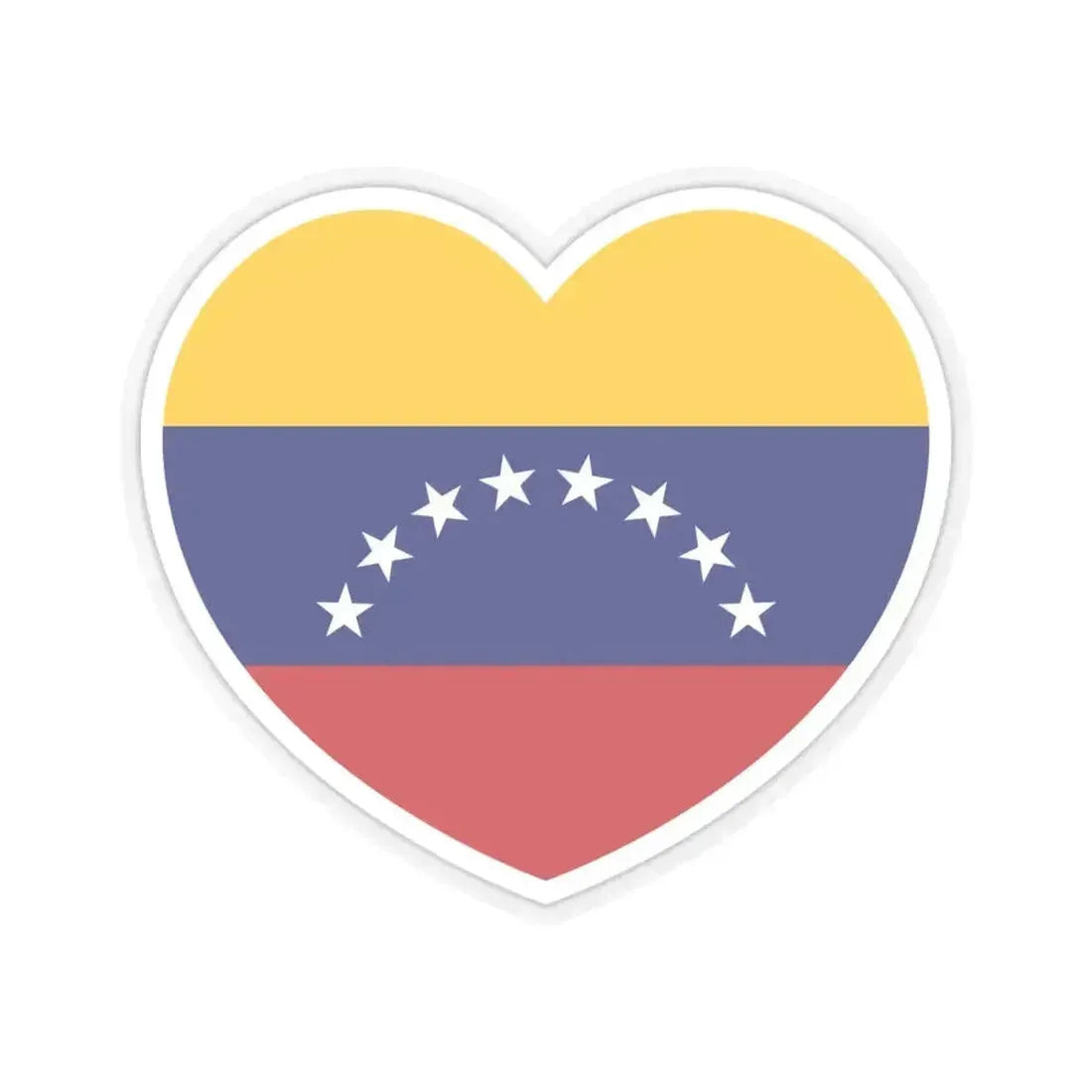 Heart Flag of Venezuela - STICKER Vinyl Kiss-Cut Decal 4 Inch Transparent - The Sticker Space