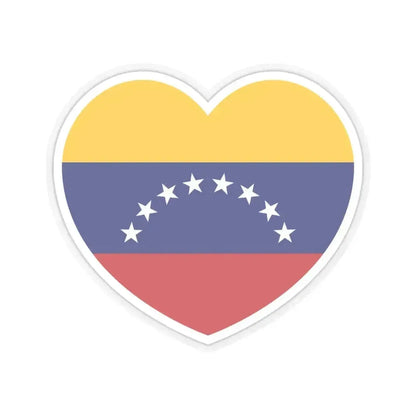 Heart Flag of Venezuela - STICKER Vinyl Kiss-Cut Decal 4 Inch Transparent - The Sticker Space