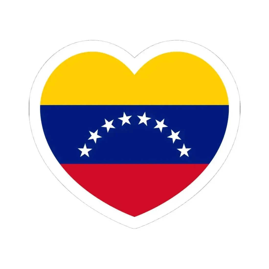 Heart Flag of Venezuela - STICKER Vinyl Kiss-Cut Decal 4 Inch White - The Sticker Space
