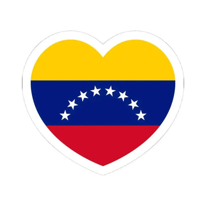 Heart Flag of Venezuela - STICKER Vinyl Kiss-Cut Decal 4 Inch White - The Sticker Space
