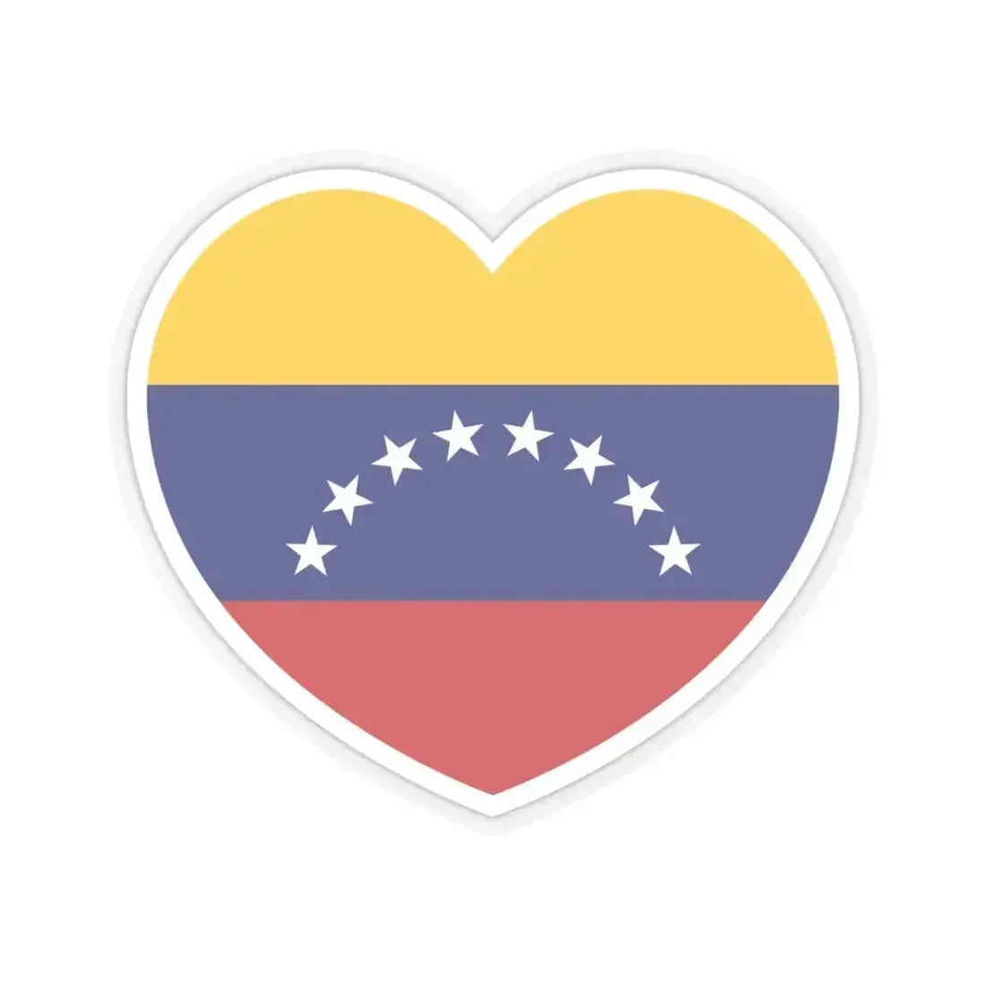 Heart Flag of Venezuela - STICKER Vinyl Kiss-Cut Decal 6 Inch Transparent - The Sticker Space